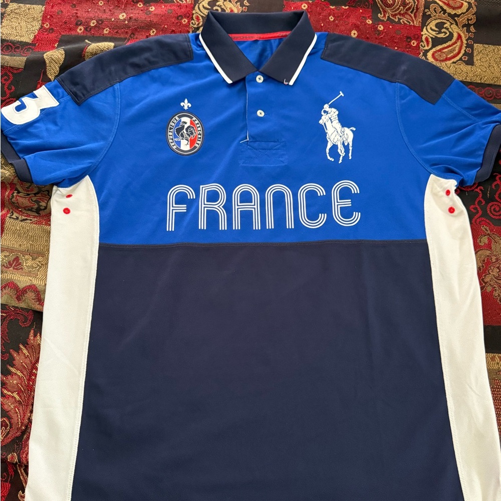 Polo Sport Performance Big Pony République Française France Navy/Royal Blue Polo